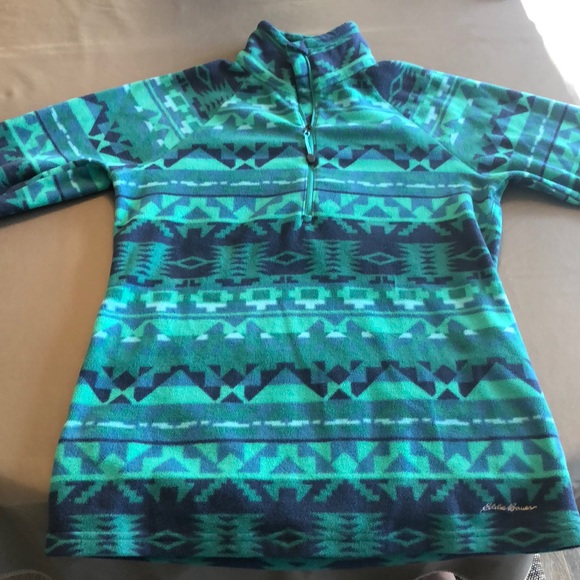 Eddie Bauer Tops - Blue & Green Eddie Bauer Quarter Zip Fleece Eddie Bauer Tops - Blue & Green Eddie Bauer Quarter Zip Fleece